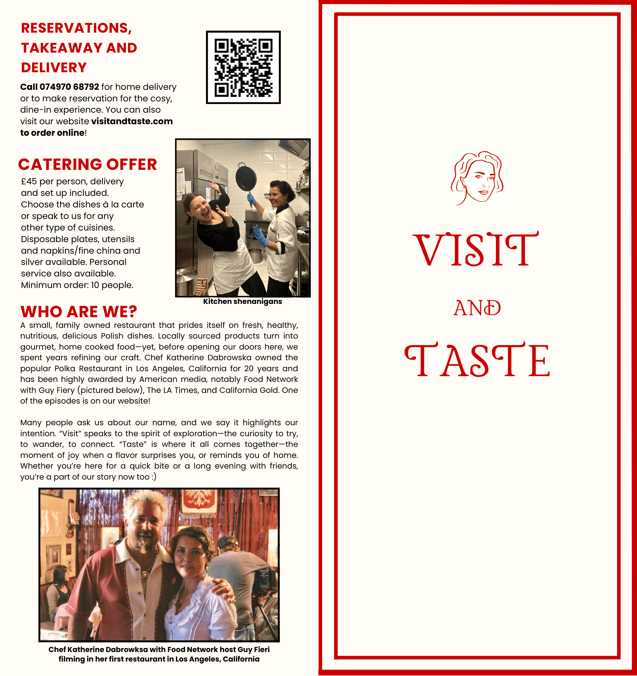Menu Visit and Taste